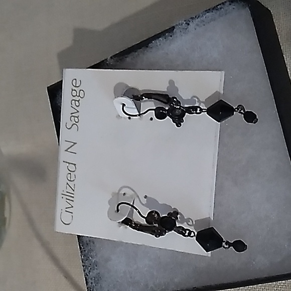 VINTAGE Dangle Earrings Civilized N Savage Pierced Earrings NEW OLD STOCK - Picture 9 of 13